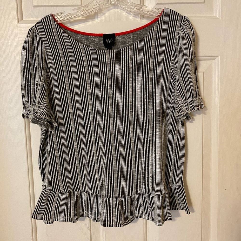 W5 black and white striped top